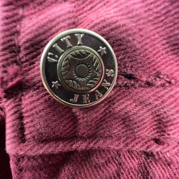 City Jeans High Rise Mom Jeans | Size 12 Red Tapered | Made in USA - Picture 9 of 12